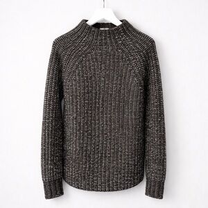 Massimo Dutti Chunky Knit Alpaca Wool Sweater Dark Gray | XS | NWOT